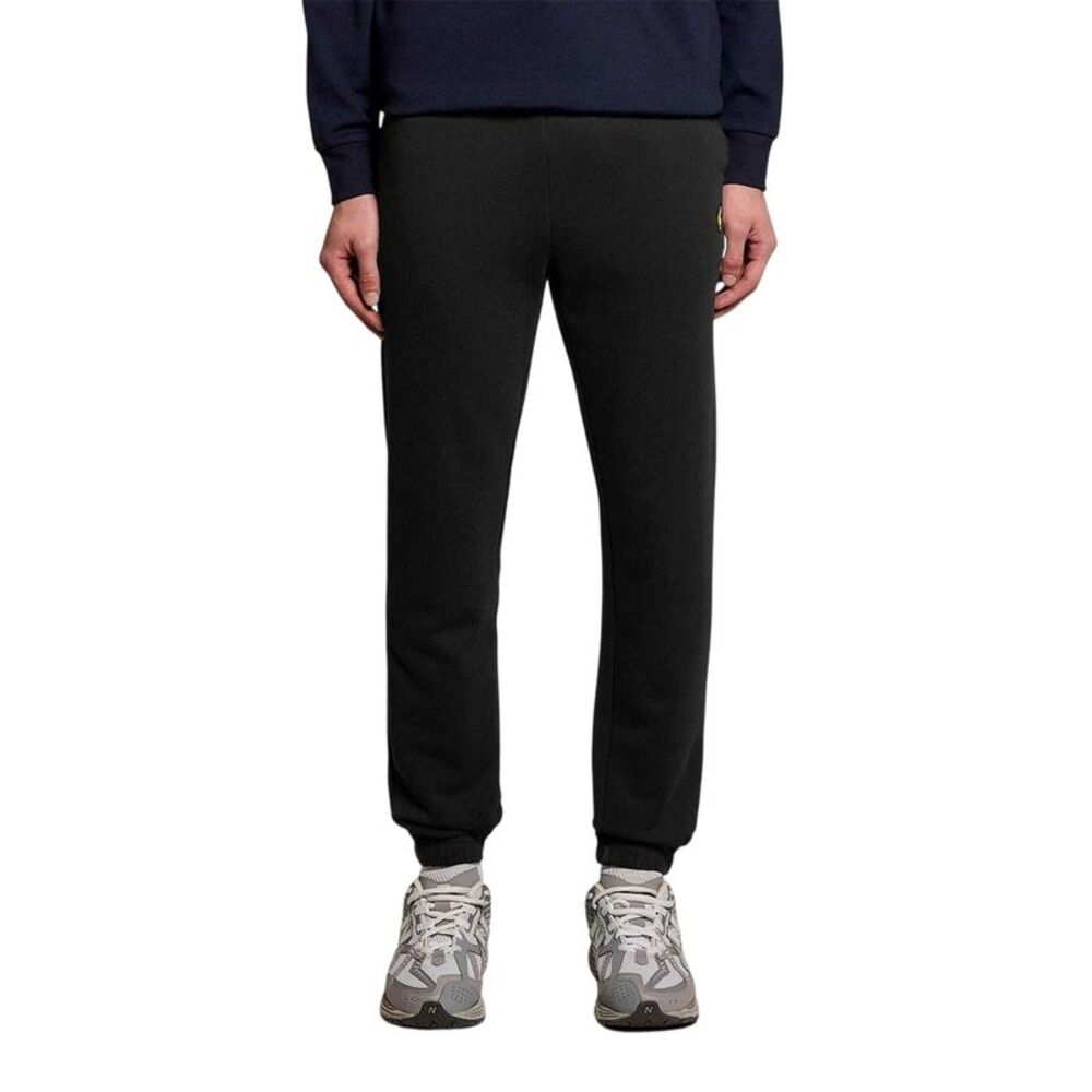 Lyle & Scott Mens Fleece Elasticated Hem Joggers / Jet Black